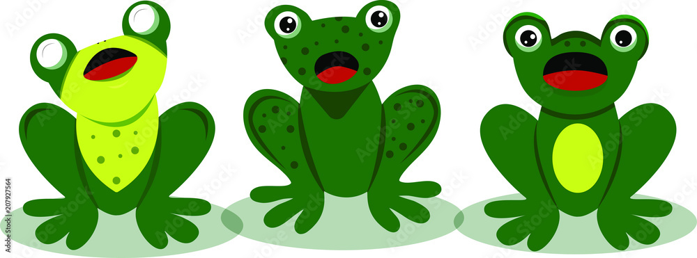 Obraz premium Drei süße singende Frösche