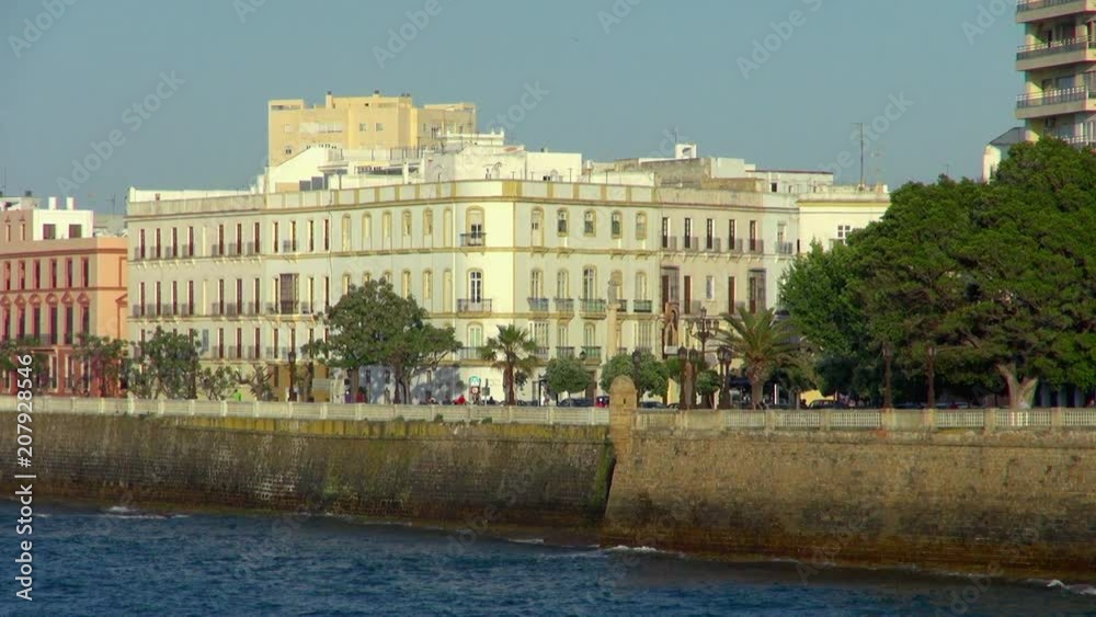 Waterfront View of Cadiz Spain Buildings Waterfront View of Cadiz Spain Buildings