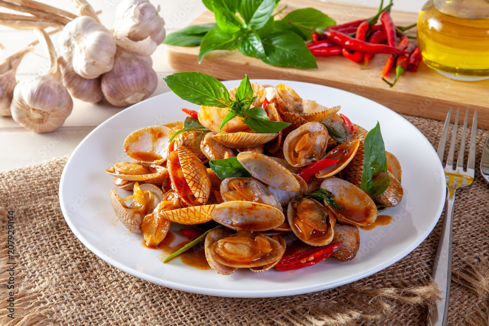 Fried Clams Chili,Thailand food Fried Clams Chili,Thailand food