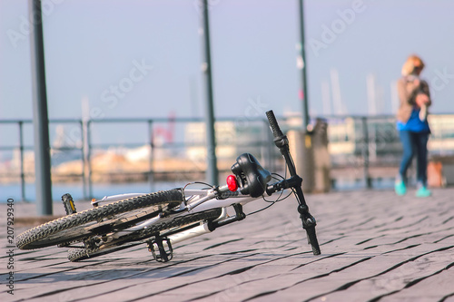 bicycle lies on the ground