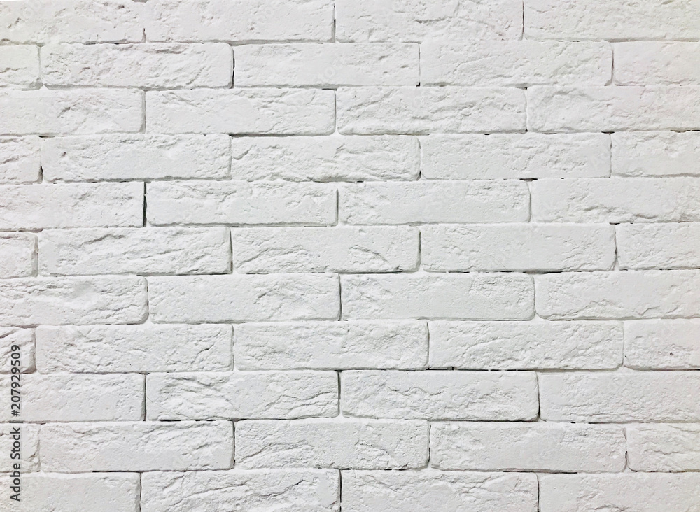 White Brick Wall Background. Abstract White Backdrop. Whitewash Brick