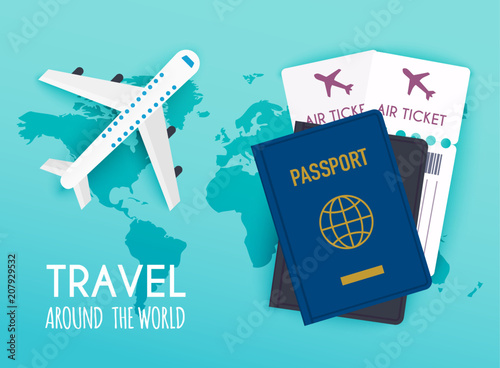 Travel around the World. Vacation booking.  Flat design modern vector illustration concept.