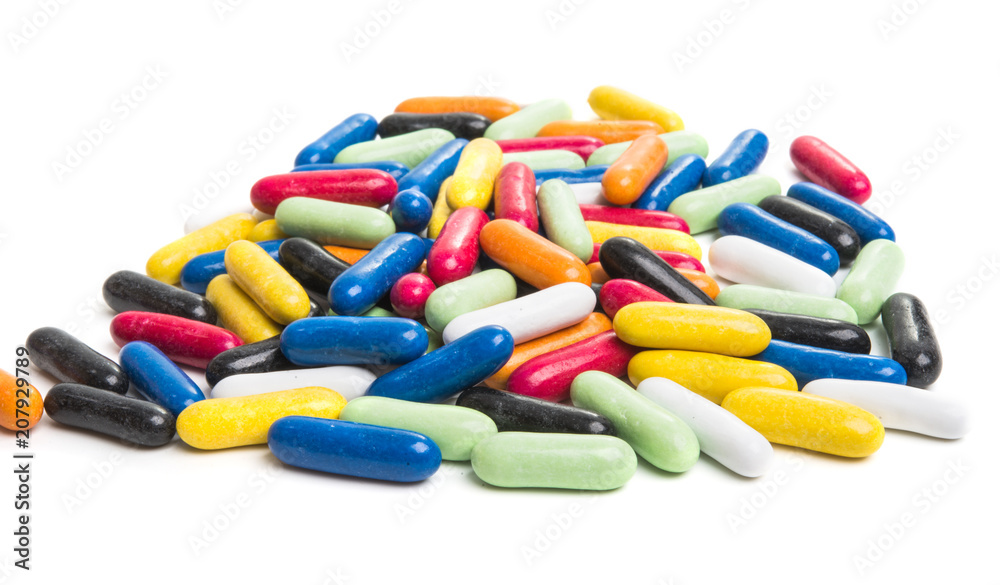 colored candy sweets isolated