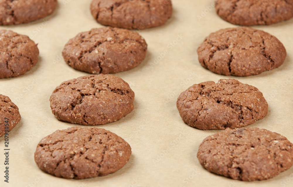 Home Baked Oat Cookies With Chocolate. Home Baked Oat Cookies With Chocolate.
