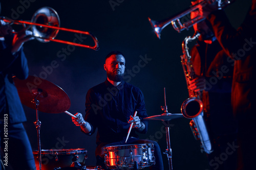 Photography Jazz band performs at the club