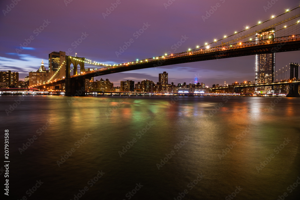 Brooklyn bridge and Manhattan night view