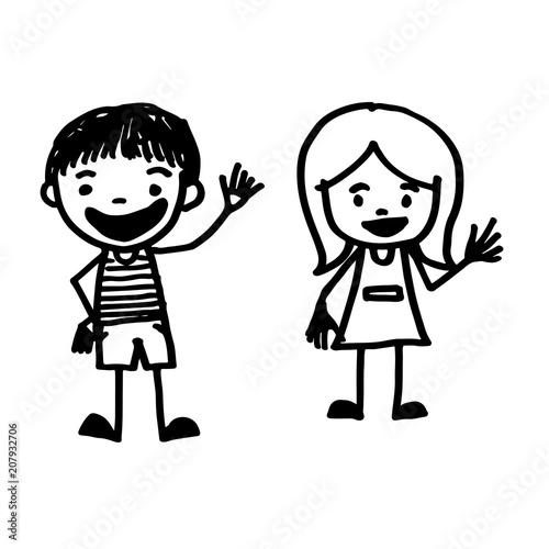 hand drawn kid cartoon