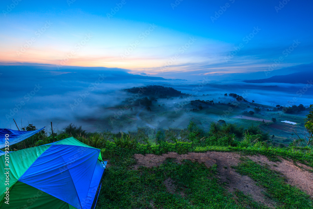 Ta-Kian-Ngo, Landscape sea of mist on the mountain in Phetchabun province  Thailand.