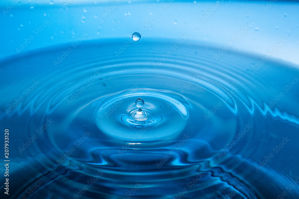 Water drop on water surface