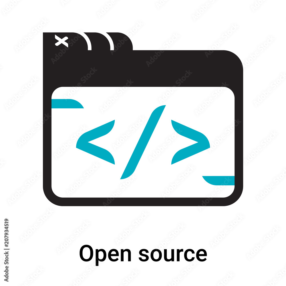 Open source icon vector sign and symbol isolated on white background, Open source logo concept Open source icon vector sign and symbol isolated on white background, Open source logo concept