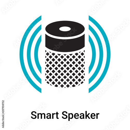 Smart Speaker icon vector sign and symbol isolated on white background, Smart Speaker logo concept