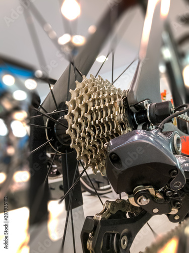 Close up of bicycle gear