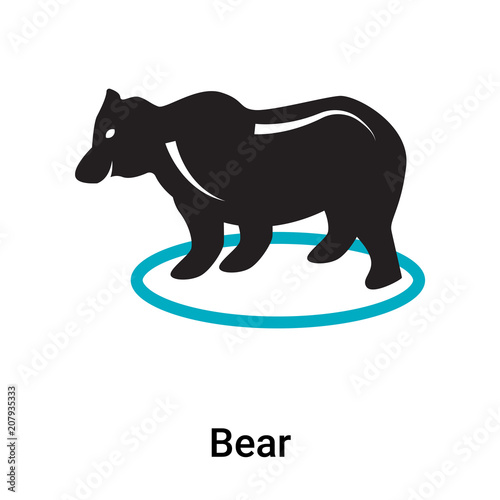 Bear icon vector sign and symbol isolated on white background, Bear logo concept