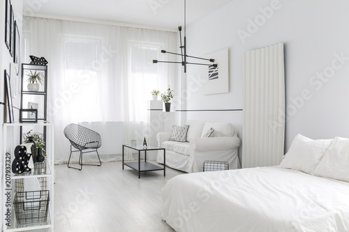 White bright flat interior