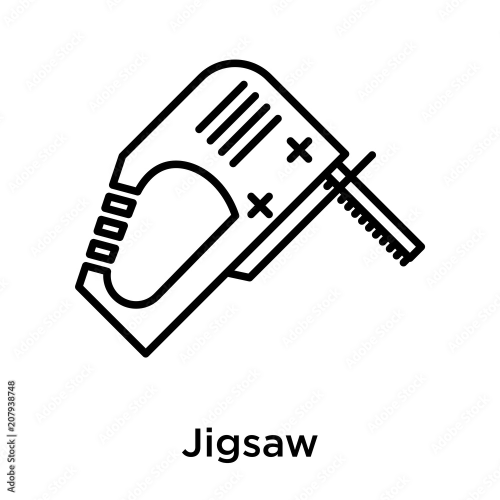Jigsaw icon vector sign and symbol isolated on white background, Jigsaw logo concept Jigsaw icon vector sign and symbol isolated on white background, Jigsaw logo concept