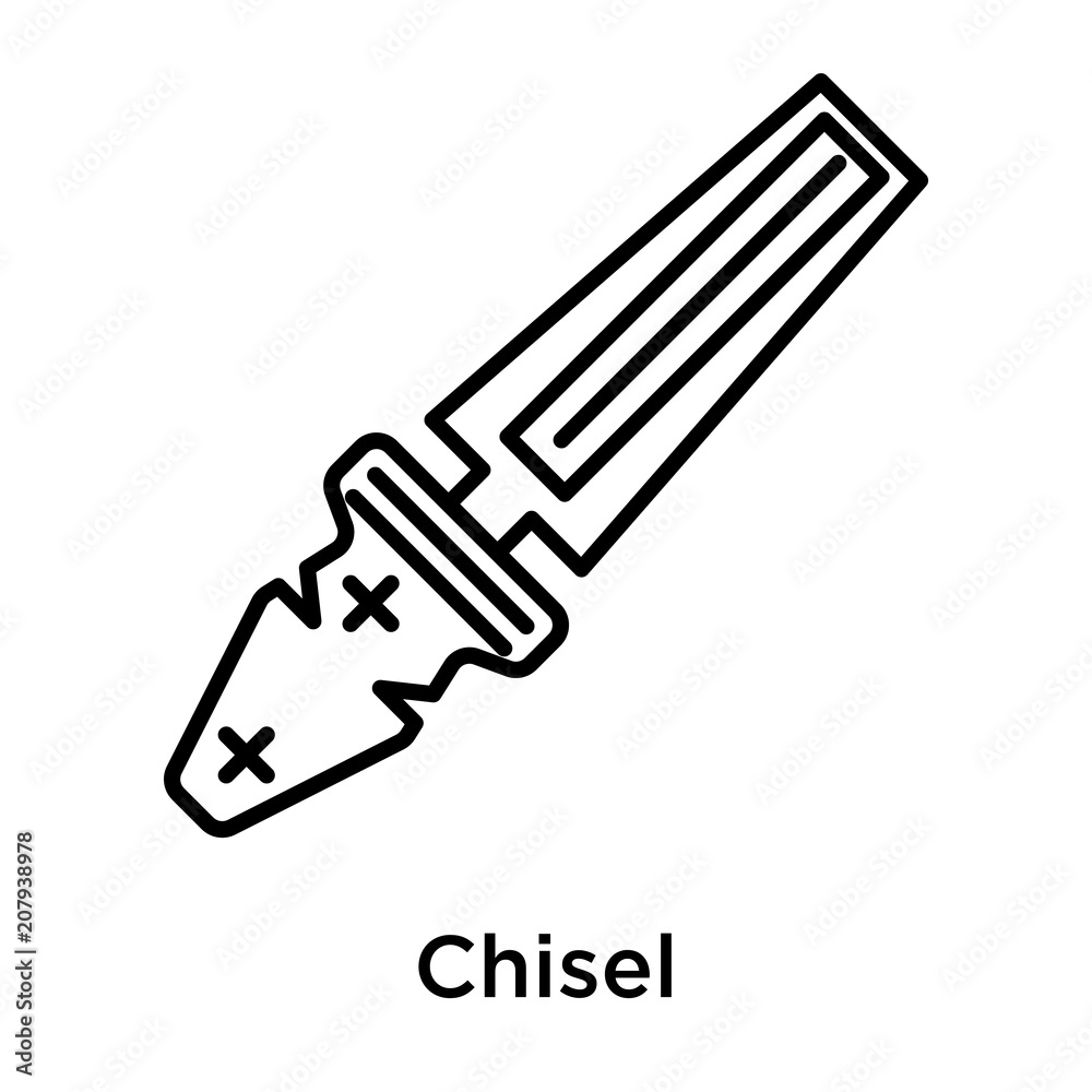 Chisel icon vector sign and symbol isolated on white background, Chisel logo concept