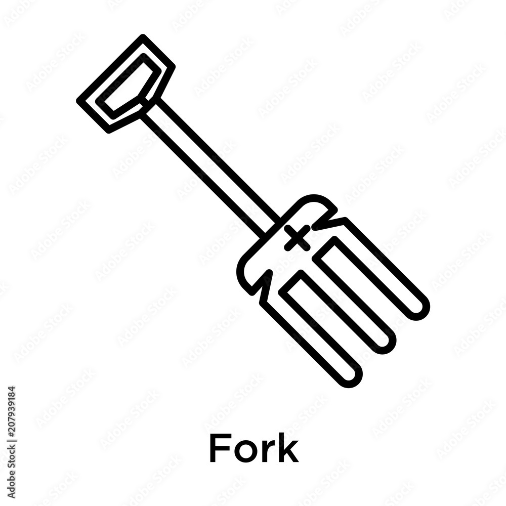 Fork icon vector sign and symbol isolated on white background, Fork logo concept Fork icon vector sign and symbol isolated on white background, Fork logo concept