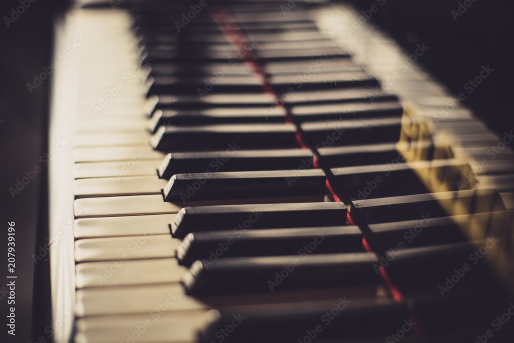 custom made wallpaper toronto digitalPiano keys close up, shallow depth of field