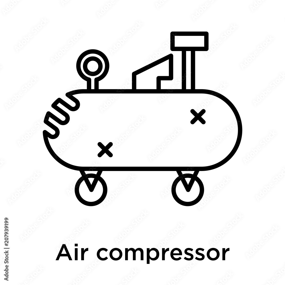 Air compressor icon vector sign and symbol isolated on white background,  Air compressor logo concept Stock Vector | Adobe Stock
