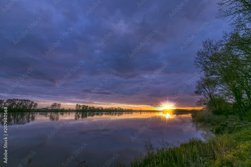 Garonne river sunset
