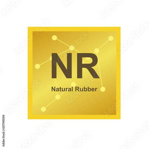Vector symbol of Natural Rubber (NR) polymer on the background from connected macromolecules