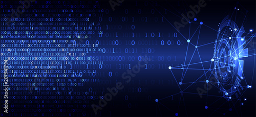 Abstract circle technology concept. Circuit board, high computer color background.