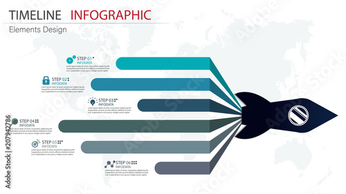 Vector abstract element timeline infographics. Design for business or finance template layout, brochure, workflow, information or presentation and other. Infographis timeline path. Abstract 3D vector. photo