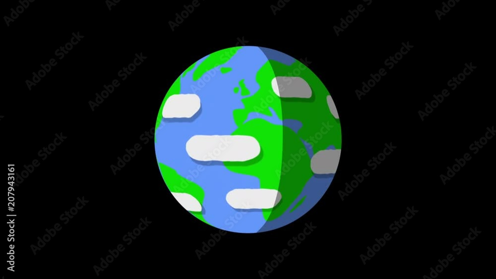 Planet Earth Rotating Flat Animation Stock Video Adobe Stock