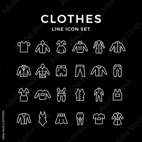 Set line icons of clothes