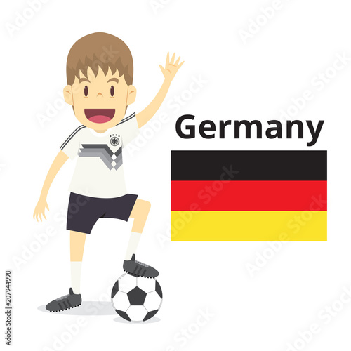 Germany nation team cartoon,football World,country flags. 2018 soccer world,isolated on white background. vector illustration
