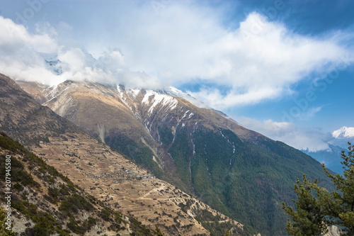 Mountain landscape in Nepal.