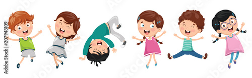 Vector Illustration Of Kids Playing