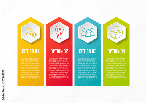 Business infographic template with colourful icons. Vector.