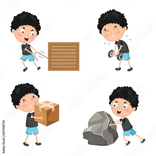 Vector Illustration Of Kids Physical Activities