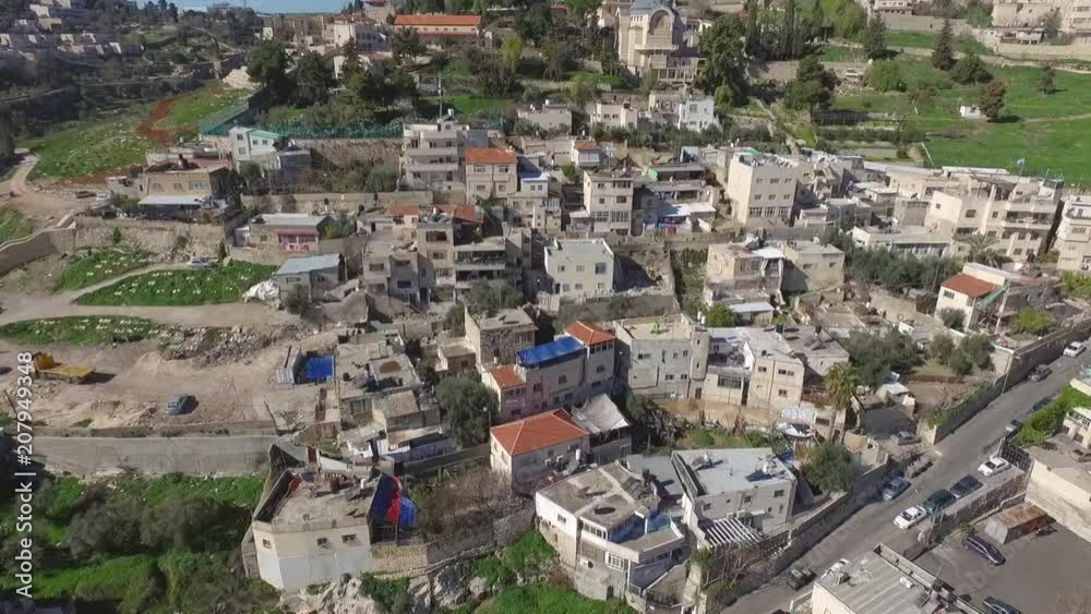 Aerial Fly Jerusalem Alleys Villages And Old City To Temple Mount Western Wall Aerial Fly Jerusalem Alleys Villages And Old City To Temple Mount Western Wall