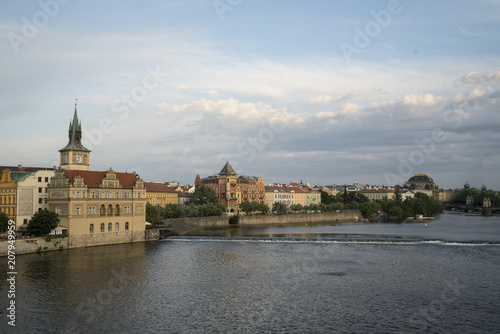 A panoramic view of Moldava river in the center of the city at sunset in Prague, Czeche Republic © Sergio Delle Vedove