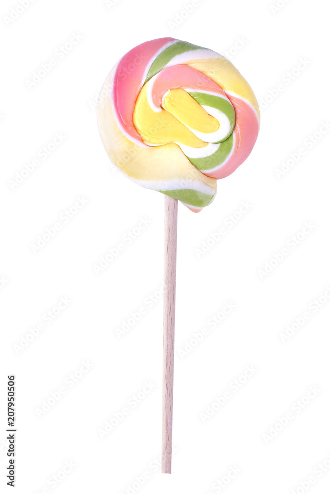 Colorful lollipop, on a stick On a white background. Isolated Colorful lollipop, on a stick On a white background. Isolated