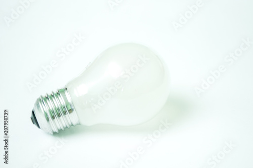 The bulb and the transistors isolated on a white background