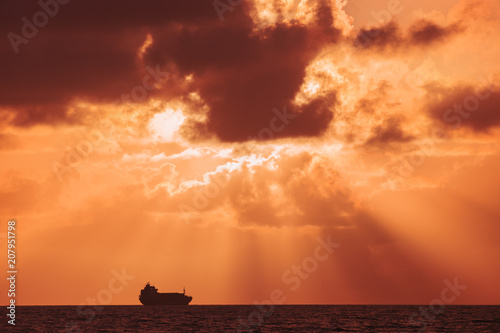 Sunset over the sea. Backgrounds for quotes
