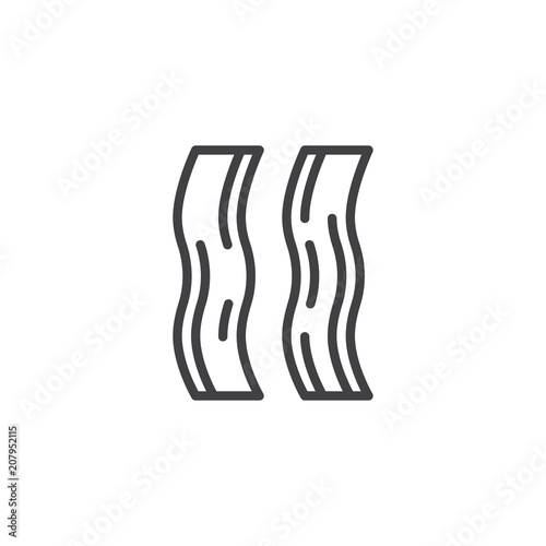 Bacon slice outline icon. linear style sign for mobile concept and web design. bacon strips simple line vector icon. Symbol, logo illustration. Pixel perfect vector graphics