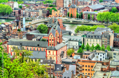 View of the Collegiate Church of St. Bartholomew in Liege, Belgium photo