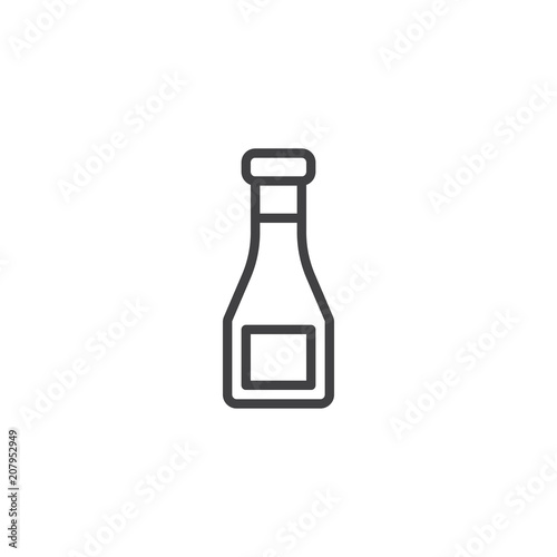 Ketchup bottle outline icon. linear style sign for mobile concept and web design. sauce bottle simple line vector icon. Symbol, logo illustration. Pixel perfect vector graphics