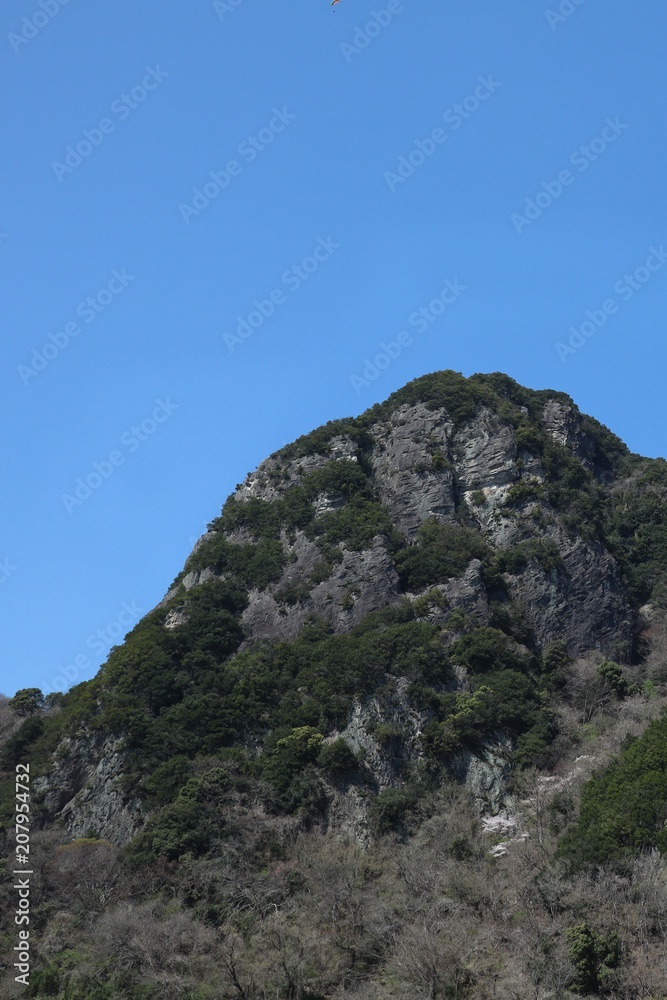 rock mountain and blue sky