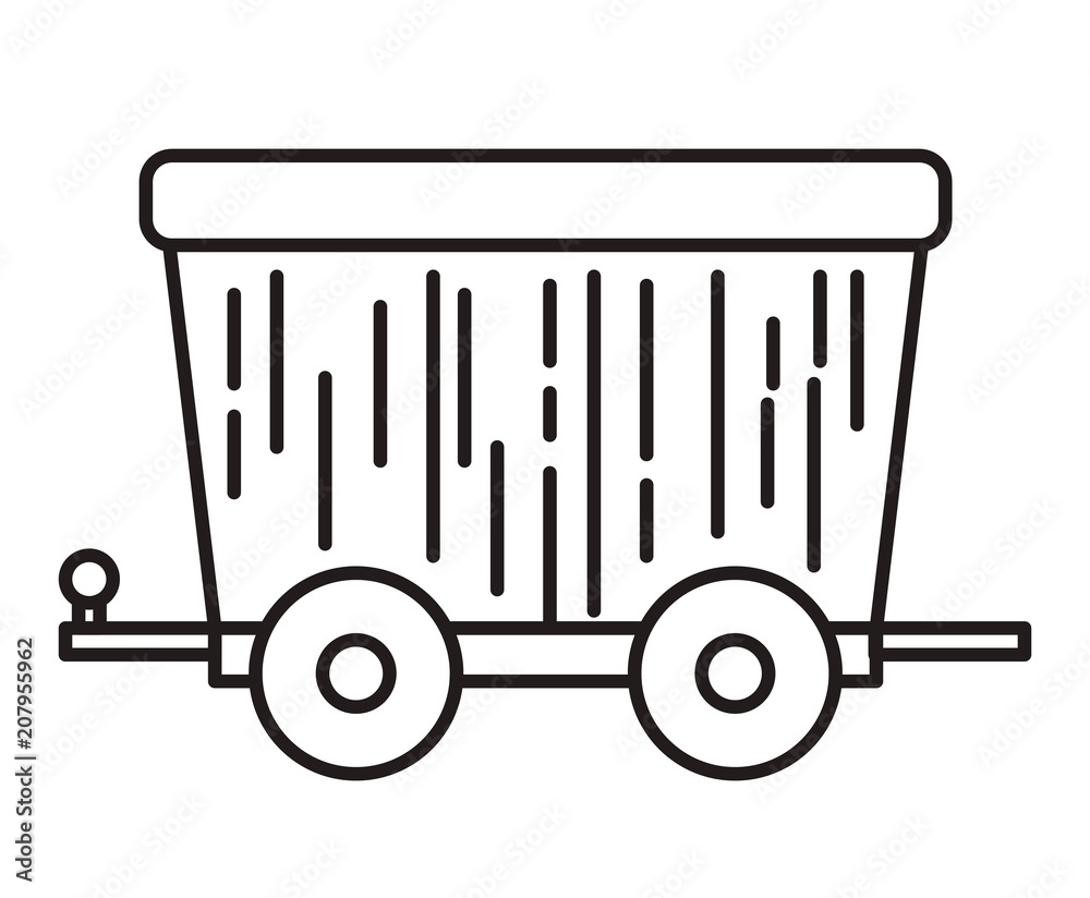 mining wagon isolated icon vector illustration design