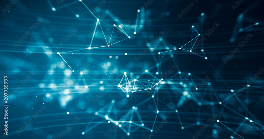 Abstract futuristic shape polygonal with connecting dots and lines. Future concept dark background. Computer generated 3d rendering Abstract futuristic shape polygonal with connecting dots and lines. Future concept dark background. Computer generated 3d rendering