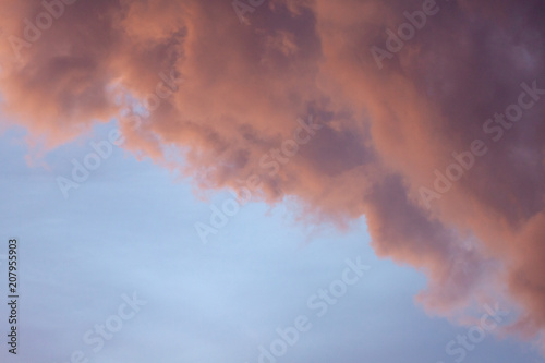 close up of dramatic and colorful cloudy sunset sky