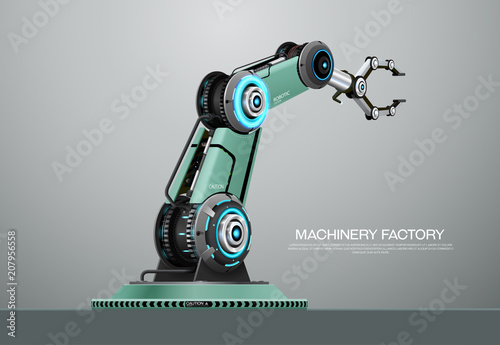 machine robotic robot arm hand factory photo