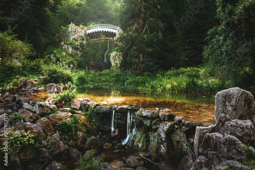 The devil's bridge in the mountain park Bergpark Wilhelmshoehe in Cassel - Germany photo