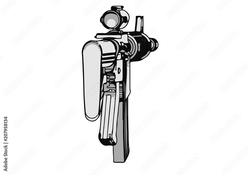 Fototapeta premium sketch of military vector weapon