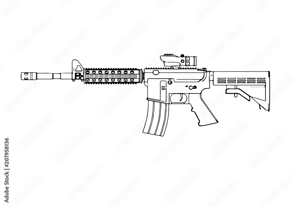 sketch of military vector weapon sketch of military vector weapon